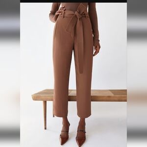 Wilfred Tie-Waisted Pants Size 2 Carmelized Walnut